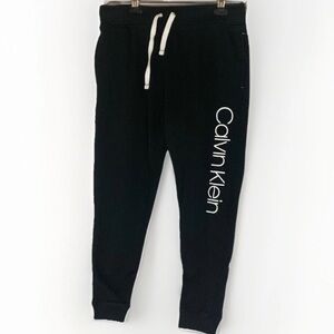 Calvin Klein Men Black Jogger Logo Drawstring Sweatpants Size M Activewear